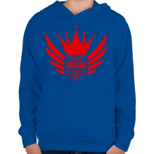 PRINTFASHION Legjobb Anya! - Gyerek kapucnis pulóver - Királykék gyerek pulóver, kardigán