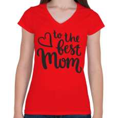 PRINTFASHION Legjobb Anyuka - Női V-nyakú póló - Piros