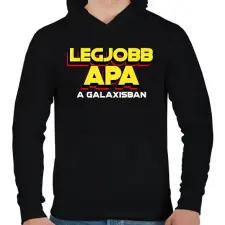 PRINTFASHION Legjobb apa a galaxisban - Férfi kapucnis pulóver - Fekete férfi pulóver, kardigán