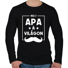 PRINTFASHION Legjobb Apa a világon - Férfi hosszú ujjú póló - Fekete férfi póló