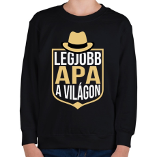 PRINTFASHION Legjobb apa a világon - Gyerek pulóver - Fekete