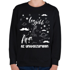 PRINTFASHION Legjobb apa az univerzumban - Gyerek pulóver - Fekete gyerek pulóver, kardigán