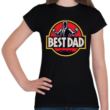PRINTFASHION Legjobb apa Best dad Jurassic park style - Női póló - Fekete női póló