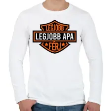 PRINTFASHION Legjobb apa - Férfi hosszú ujjú póló - Fehér férfi póló