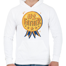 PRINTFASHION Legjobb apa - Férfi kapucnis pulóver - Fehér férfi pulóver, kardigán