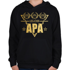 PRINTFASHION LEGJOBB APA - Gyerek kapucnis pulóver - Fekete gyerek pulóver, kardigán