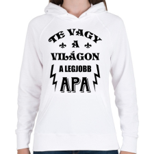 PRINTFASHION Legjobb apa - Női kapucnis pulóver - Fehér női pulóver, kardigán