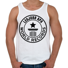 PRINTFASHION legjobb apa világrekord fekete - Férfi atléta - Fehér