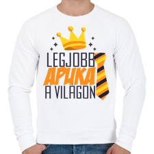 PRINTFASHION Legjobb apuka a világon! - Férfi pulóver - Fehér férfi pulóver, kardigán