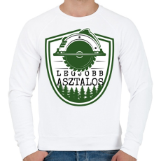 PRINTFASHION Legjobb asztalos - zöld - Férfi pulóver - Fehér