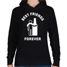 PRINTFASHION Legjobb barát örökké - Női kapucnis pulóver - Fekete női pulóver, kardigán