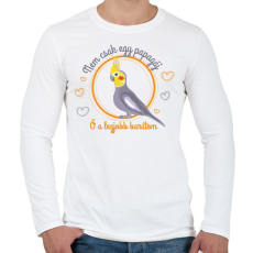 PRINTFASHION Legjobb barát - Papagáj - Férfi hosszú ujjú póló - Fehér