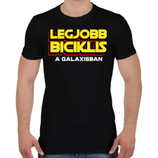 PRINTFASHION LEGJOBB BICIKLIS A GALAXISBAN - Férfi póló - Fekete férfi póló
