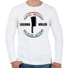 PRINTFASHION Legjobb böllér - hentes mészáros - Férfi hosszú ujjú póló - Fehér