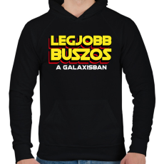 PRINTFASHION LEGJOBB BUSZOS A GALAXISBAN - Férfi kapucnis pulóver - Fekete