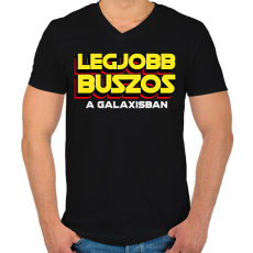 PRINTFASHION LEGJOBB BUSZOS A GALAXISBAN - Férfi V-nyakú póló - Fekete