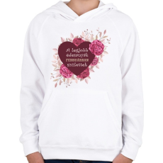 PRINTFASHION Legjobb édesanyák február - Gyerek kapucnis pulóver - Fehér