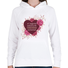 PRINTFASHION Legjobb édesanyák február - Női kapucnis pulóver - Fehér