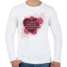 PRINTFASHION Legjobb édesanyák szeptember - Férfi hosszú ujjú póló - Fehér