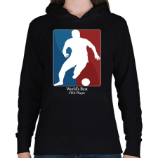 PRINTFASHION Legjobb FIFA játékos - Női kapucnis pulóver - Fekete női pulóver, kardigán