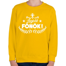 PRINTFASHION Legjobb főnök - Gyerek pulóver - Sárga
