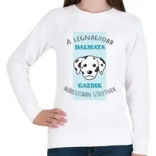PRINTFASHION Legjobb gazdik - Dalmata - Hónappal - Női pulóver - Fehér női pulóver, kardigán