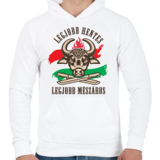 PRINTFASHION Legjobb Hentes - Férfi kapucnis pulóver - Fehér férfi pulóver, kardigán