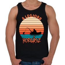 PRINTFASHION Legjobb horgász - Férfi atléta - Fekete atléta, trikó