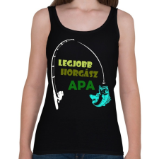 PRINTFASHION Legjobb horgász - Női atléta - Fekete női trikó