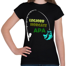 PRINTFASHION Legjobb horgász - Női póló - Fekete női póló