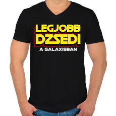 PRINTFASHION LEGJOBB JEDI A GALAXISBAN - Férfi V-nyakú póló - Fekete