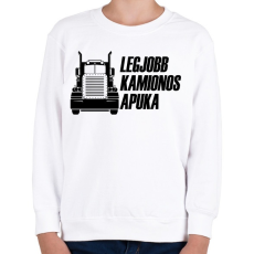 PRINTFASHION Legjobb kamionos apuka - Gyerek pulóver - Fehér