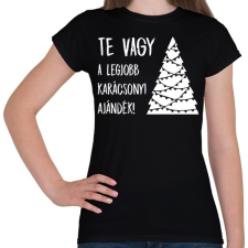 PRINTFASHION Legjobb karácsonyi ajándék fehér - Női póló - Fekete női póló