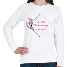 PRINTFASHION Legjobb keresztanya a világon - Női pulóver - Fehér női pulóver, kardigán