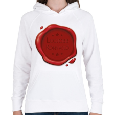 PRINTFASHION Legjobb könyvelő - Pecsét - Női kapucnis pulóver - Fehér női pulóver, kardigán