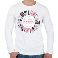 PRINTFASHION Legjobb kozmetikus a világon - Férfi hosszú ujjú póló - Fehér