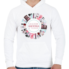 PRINTFASHION Legjobb kozmetikus a világon - Férfi kapucnis pulóver - Fehér