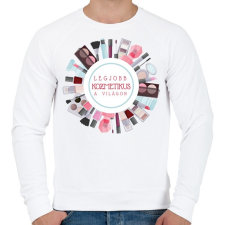 PRINTFASHION Legjobb kozmetikus a világon - Férfi pulóver - Fehér férfi pulóver, kardigán