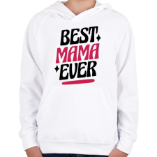 PRINTFASHION Legjobb mama - Gyerek kapucnis pulóver - Fehér gyerek pulóver, kardigán