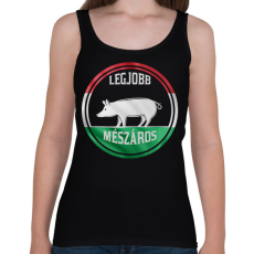 PRINTFASHION Legjobb mészáros - disznós - Női atléta - Fekete