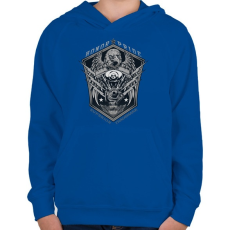 PRINTFASHION Legjobb motor - Gyerek kapucnis pulóver - Királykék