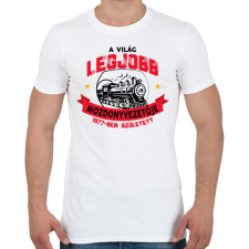 PRINTFASHION Legjobb mozdonyvezető - Évszámmal - Férfi póló - Fehér férfi póló