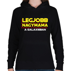 PRINTFASHION LEGJOBB NAGYMAMA A GALAXISBAN - Női kapucnis pulóver - Fekete