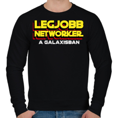 PRINTFASHION LEGJOBB NETWORKER A GALAXISBAN - Férfi pulóver - Fekete