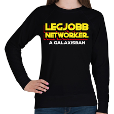 PRINTFASHION LEGJOBB NETWORKER A GALAXISBAN - Női pulóver - Fekete női pulóver, kardigán