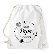 PRINTFASHION Legjobb papa a galaxisban - Sportzsák, Tornazsák - Fehér tornazsák
