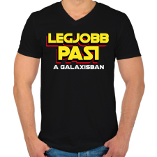 PRINTFASHION LEGJOBB PASI A GALAXISBAN - Férfi V-nyakú póló - Fekete férfi póló
