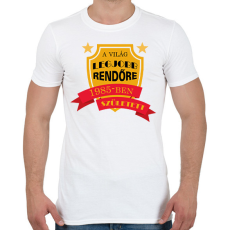 PRINTFASHION Legjobb rendőr - Évszámmal - Férfi póló - Fehér