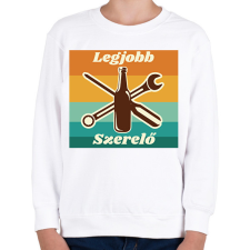 PRINTFASHION Legjobb szerelő - Gyerek pulóver - Fehér gyerek pulóver, kardigán