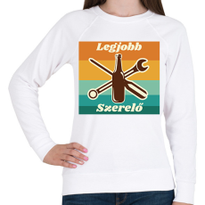 PRINTFASHION Legjobb szerelő - Női pulóver - Fehér